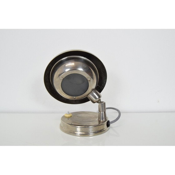 Image 1 of Vintage Art deco tafellamp in chroom, metaal en glas, Tsjecho-Slowakije jaren 1930