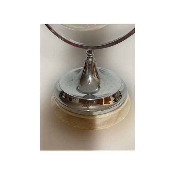 Image 1 of Vintage tafellamp in verchroomd glas en opaal, Italië 1960