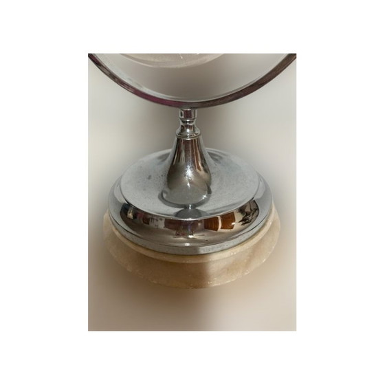 Image 1 of Vintage tafellamp in verchroomd glas en opaal, Italië 1960
