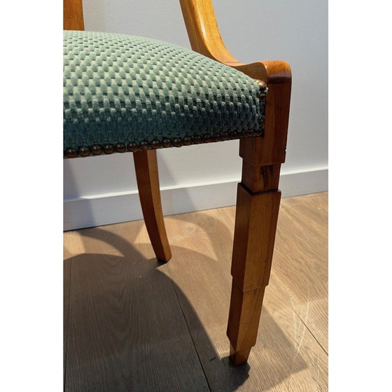 Image 1 of Set van 6 vintage walnoten gondelstoelen, 1930