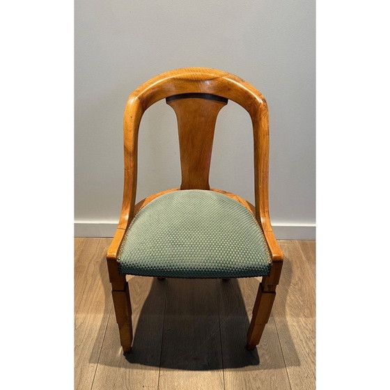 Image 1 of Set van 6 vintage walnoten gondelstoelen, 1930