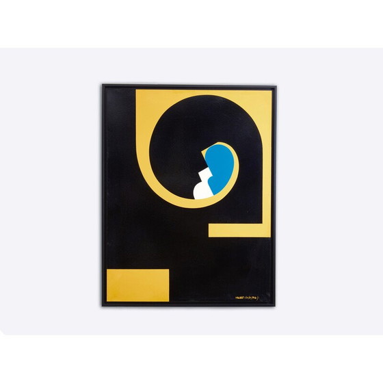 Image 1 of Vintage schilderij op houten paneel door Yves Plantevin, 1974