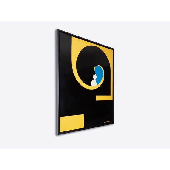 Image 1 of Vintage schilderij op houten paneel door Yves Plantevin, 1974