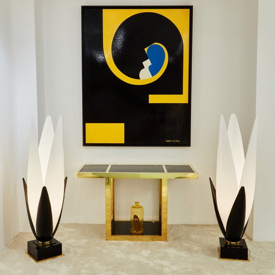 Image 1 of Vintage schilderij op houten paneel door Yves Plantevin, 1974