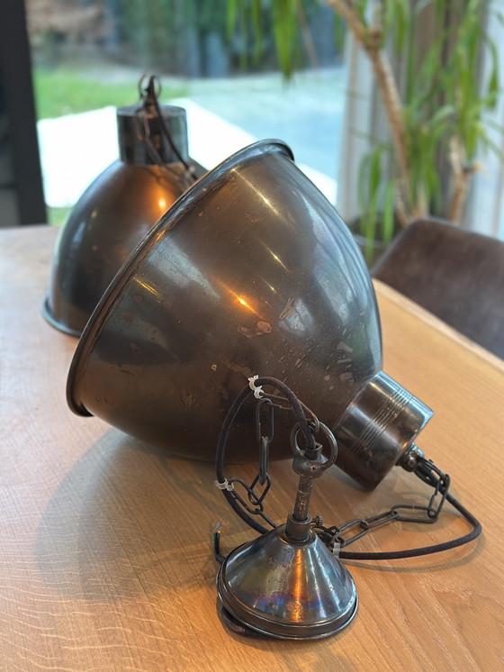 Image 1 of 2 X Vintage Industriële Hanglamp