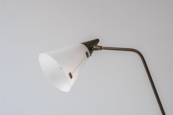 Image 1 of Zeldzame 339-2 PX vloerlamp met twee armen van Angelo en Giuseppe Ostuni & Renato Forti voor Oluce, Italië 1952.