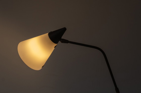 Image 1 of Zeldzame 339-2 PX vloerlamp met twee armen van Angelo en Giuseppe Ostuni & Renato Forti voor Oluce, Italië 1952.