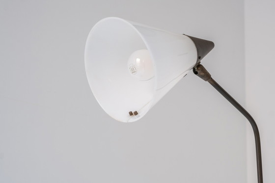 Image 1 of Zeldzame 339-2 PX vloerlamp met twee armen van Angelo en Giuseppe Ostuni & Renato Forti voor Oluce, Italië 1952.