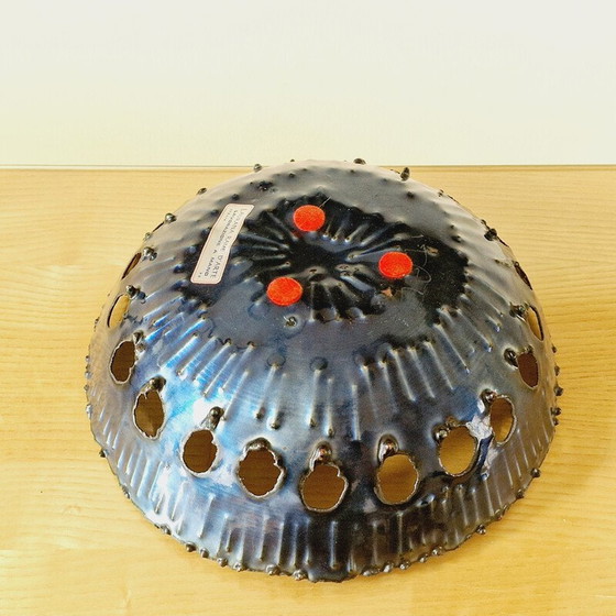 Image 1 of Vintage geëmailleerde koperen fruitschaal van Laurana Pesaro, 1970