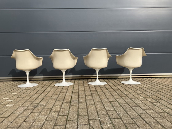 Image 1 of 4X Originele Knoll Tulip Draaistoelen Met Armen Eero Saarinen