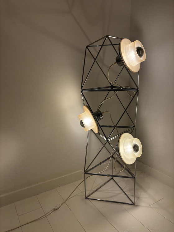 Image 1 of Sculptural Poliedra Floor Lamp By Felice Ragazzo For Guzzini, Italy, 1970S