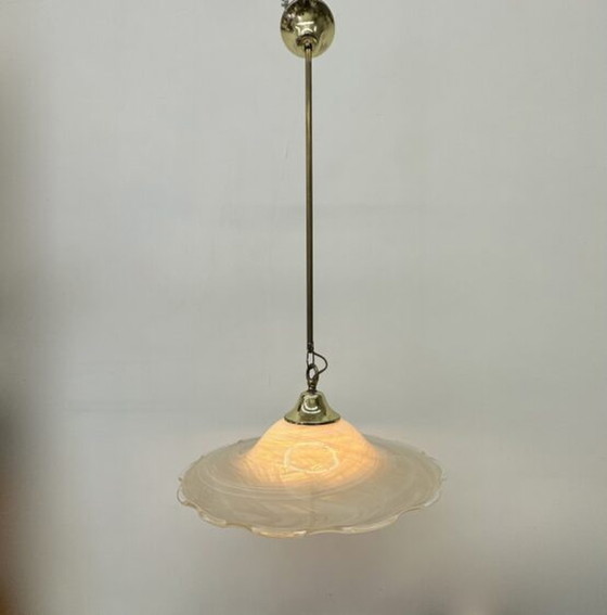 Image 1 of Vintage glazen wervel hanglamp