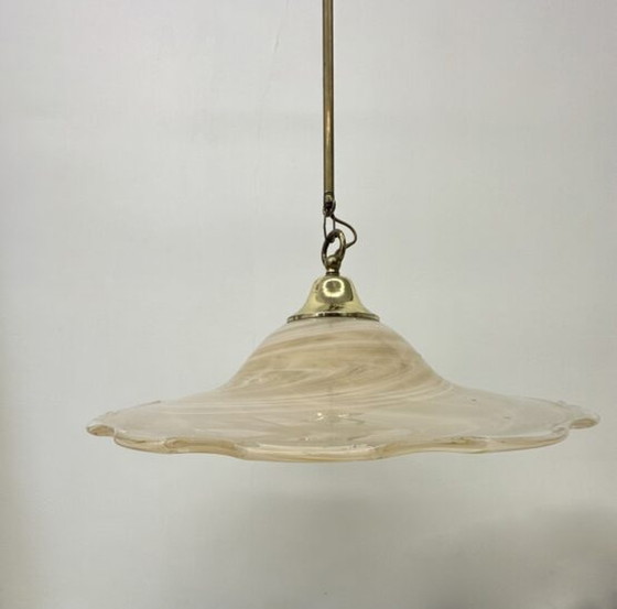 Image 1 of Vintage glazen wervel hanglamp