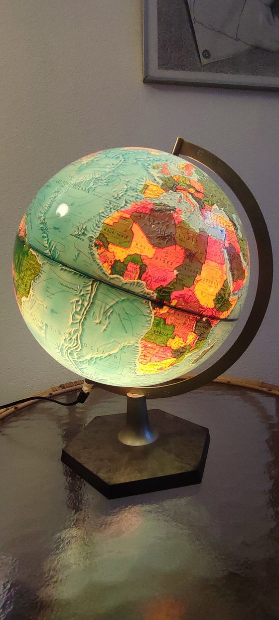 Image 1 of Scan Globe Wereldbol '70 Seventies Verlicht Deens Vintage