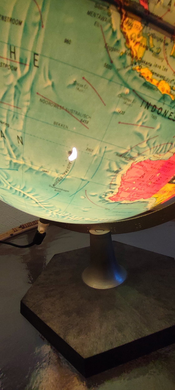 Image 1 of Scan Globe Wereldbol '70 Seventies Verlicht Deens Vintage