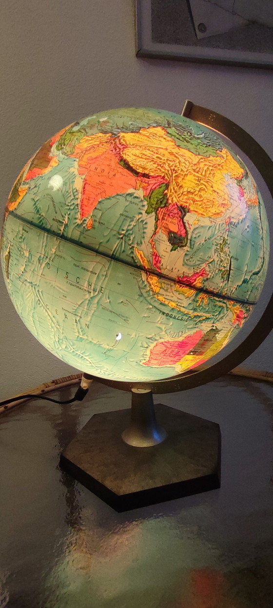 Image 1 of Scan Globe Wereldbol '70 Seventies Verlicht Deens Vintage