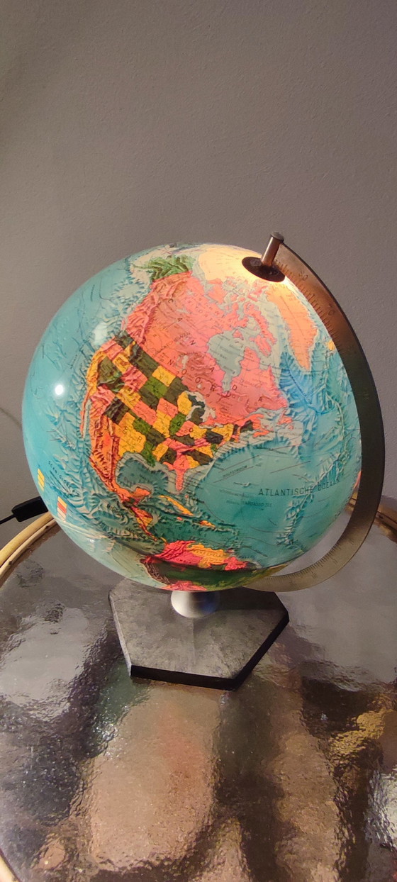 Image 1 of Scan Globe Wereldbol '70 Seventies Verlicht Deens Vintage