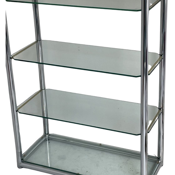 Image 1 of Vitrine Kast- bauhaus style - chroom met glas - 1970's