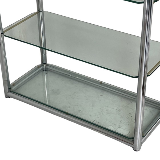 Image 1 of Vitrine Kast- bauhaus style - chroom met glas - 1970's