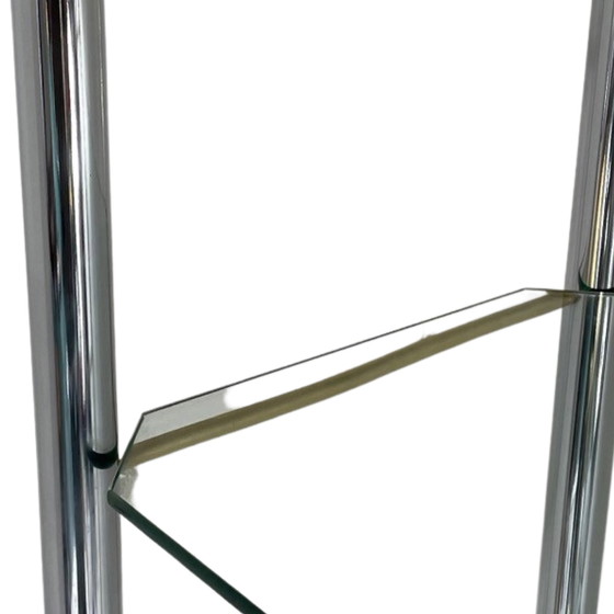 Image 1 of Vitrine Kast- bauhaus style - chroom met glas - 1970's