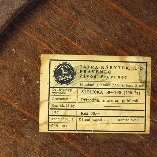 Vintage bistrostoelen in eikenhout en multiplex voor Tatra, Tsjecho-Slowakije 1960