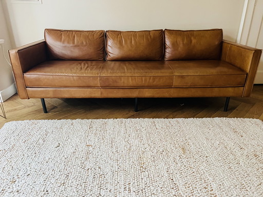 West elm leather sofa