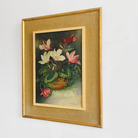 Image 1 of Vintage bloemenschilderij olieverf schilderij bloemen