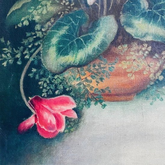 Image 1 of Vintage bloemenschilderij olieverf schilderij bloemen