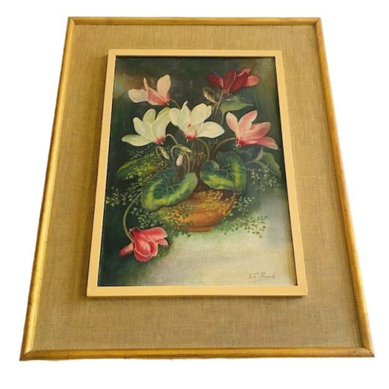 Image 1 of Vintage bloemenschilderij olieverf schilderij bloemen