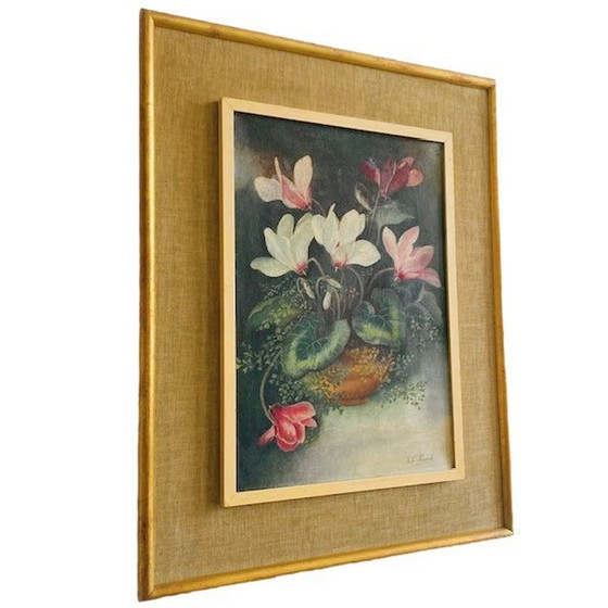 Image 1 of Vintage bloemenschilderij olieverf schilderij bloemen