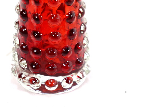 Image 1 of Hobnail Glazen Vaas Vintage