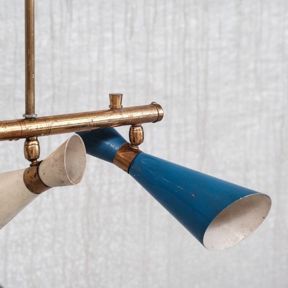 Image 1 of Vintage verstelbare hanglamp van messing, Italië 1960