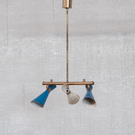 Image 1 of Vintage verstelbare hanglamp van messing, Italië 1960