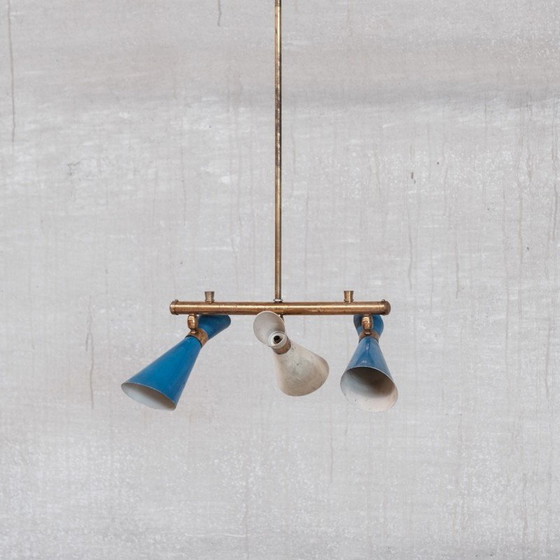 Image 1 of Vintage verstelbare hanglamp van messing, Italië 1960