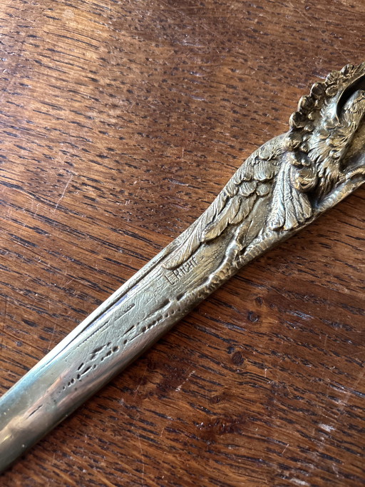 Verguld bronzen papieren beker gesigneerd Louis Riche