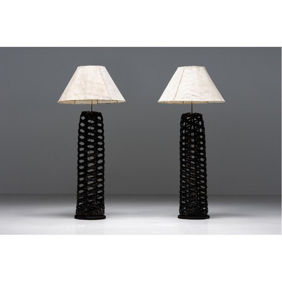 Image 1 of Vintage rotan vloerlamp, Frankrijk 1980