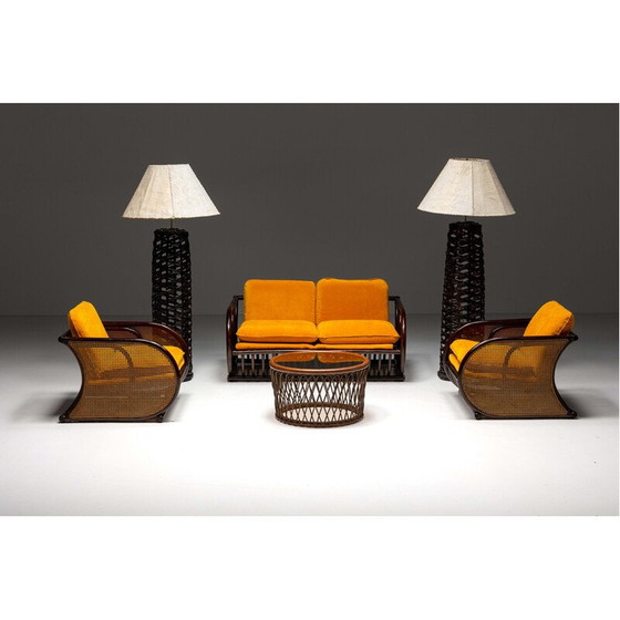 Image 1 of Vintage rotan vloerlamp, Frankrijk 1980