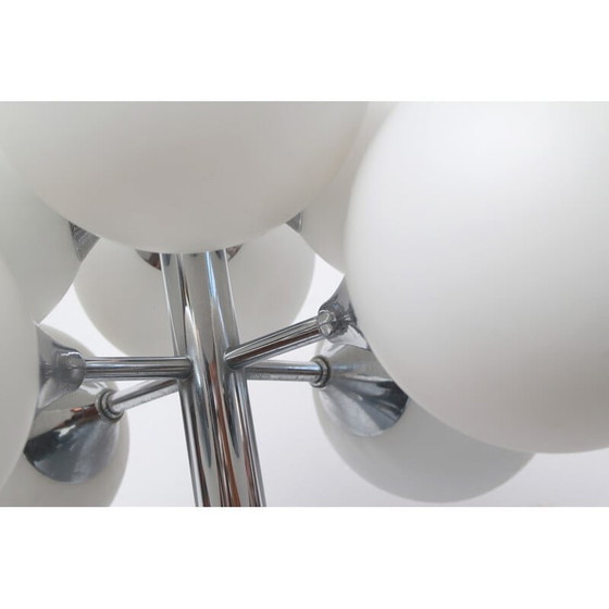 Image 1 of Vintage vloerlamp in chroom en opaline glas van Kaiser Leuchten, 1970