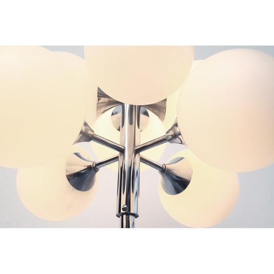 Image 1 of Vintage vloerlamp in chroom en opaline glas van Kaiser Leuchten, 1970