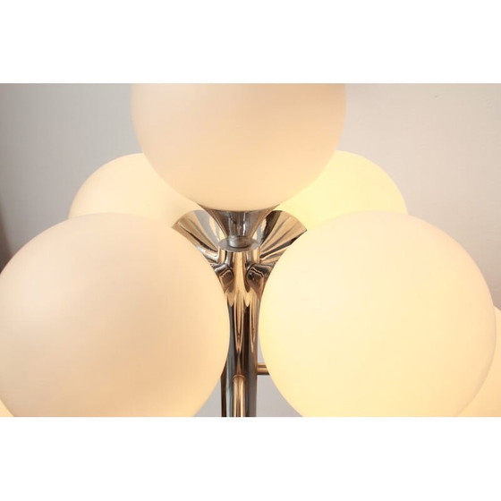 Image 1 of Vintage vloerlamp in chroom en opaline glas van Kaiser Leuchten, 1970