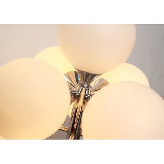 Image 1 of Vintage vloerlamp in chroom en opaline glas van Kaiser Leuchten, 1970