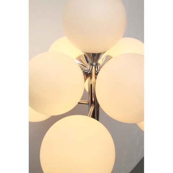 Image 1 of Vintage vloerlamp in chroom en opaline glas van Kaiser Leuchten, 1970