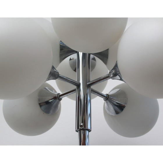 Image 1 of Vintage vloerlamp in chroom en opaline glas van Kaiser Leuchten, 1970