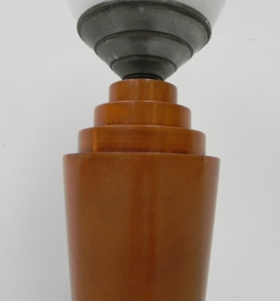 Image 1 of Art deco tafellamp, bureaulamp met glazen kap