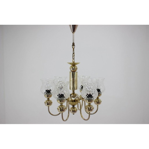 Vintage kroonluchter van Kamenický Šenov, Tsjecho-Slowakije 1950