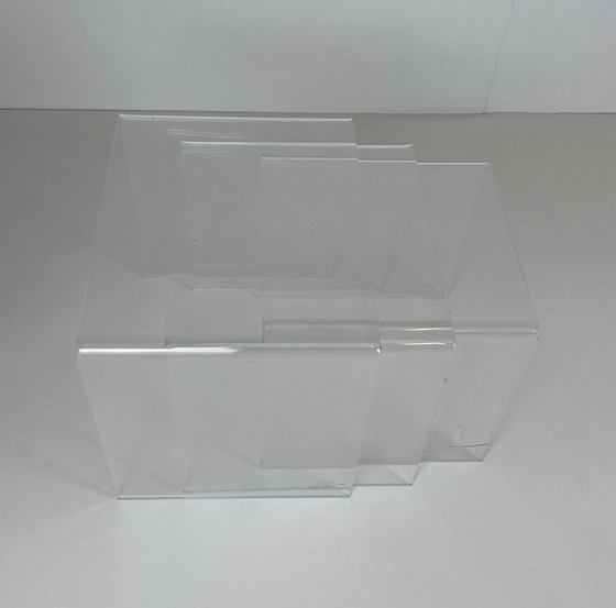 Image 1 of 3 X Vintage Plexiglas Nesting Tables Mimiset 