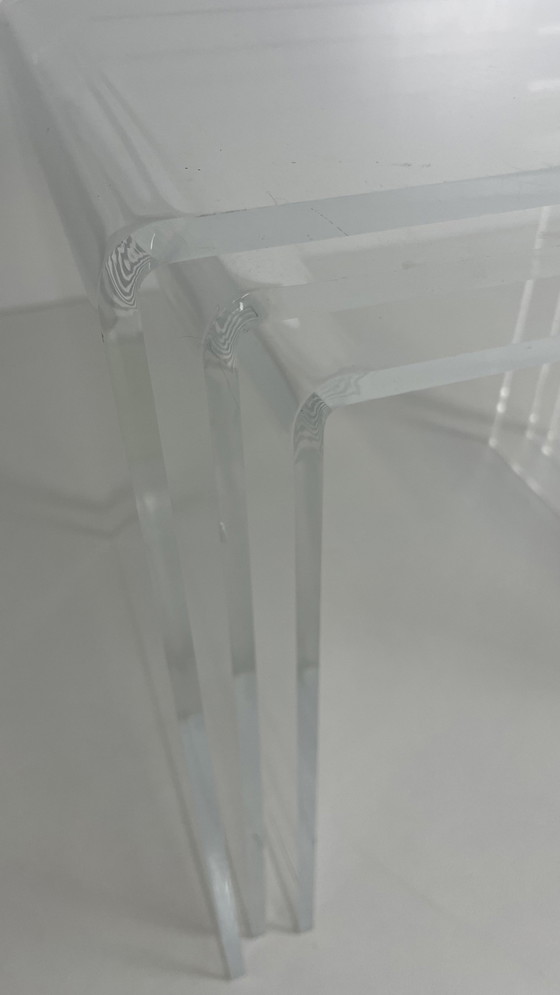 Image 1 of 3 X Vintage Plexiglas Nesting Tables Mimiset 