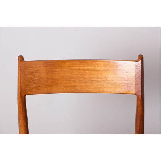 Image 1 of Set van 6 vintage model 418 stoelen in teak en skai van Arne Vodder voor Sibast, Denemarken 1960