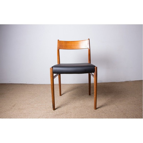 Image 1 of Set van 6 vintage model 418 stoelen in teak en skai van Arne Vodder voor Sibast, Denemarken 1960