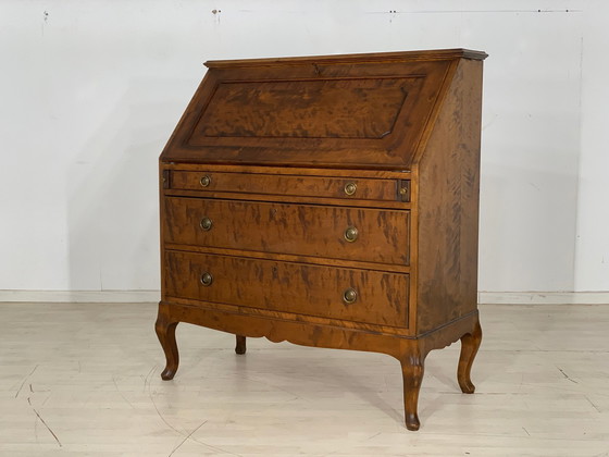 Image 1 of Antieke secretaire schrijftafel ladekast rond 1900